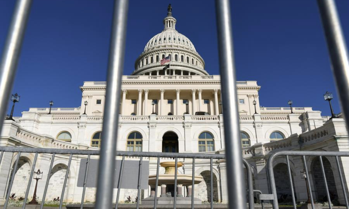 The U.S. Capitol building is seen in Washington, D.C., the United States, Oct. 5, 2025. (Xinhua/Li Rui)